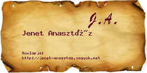 Jenet Anasztáz névjegykártya